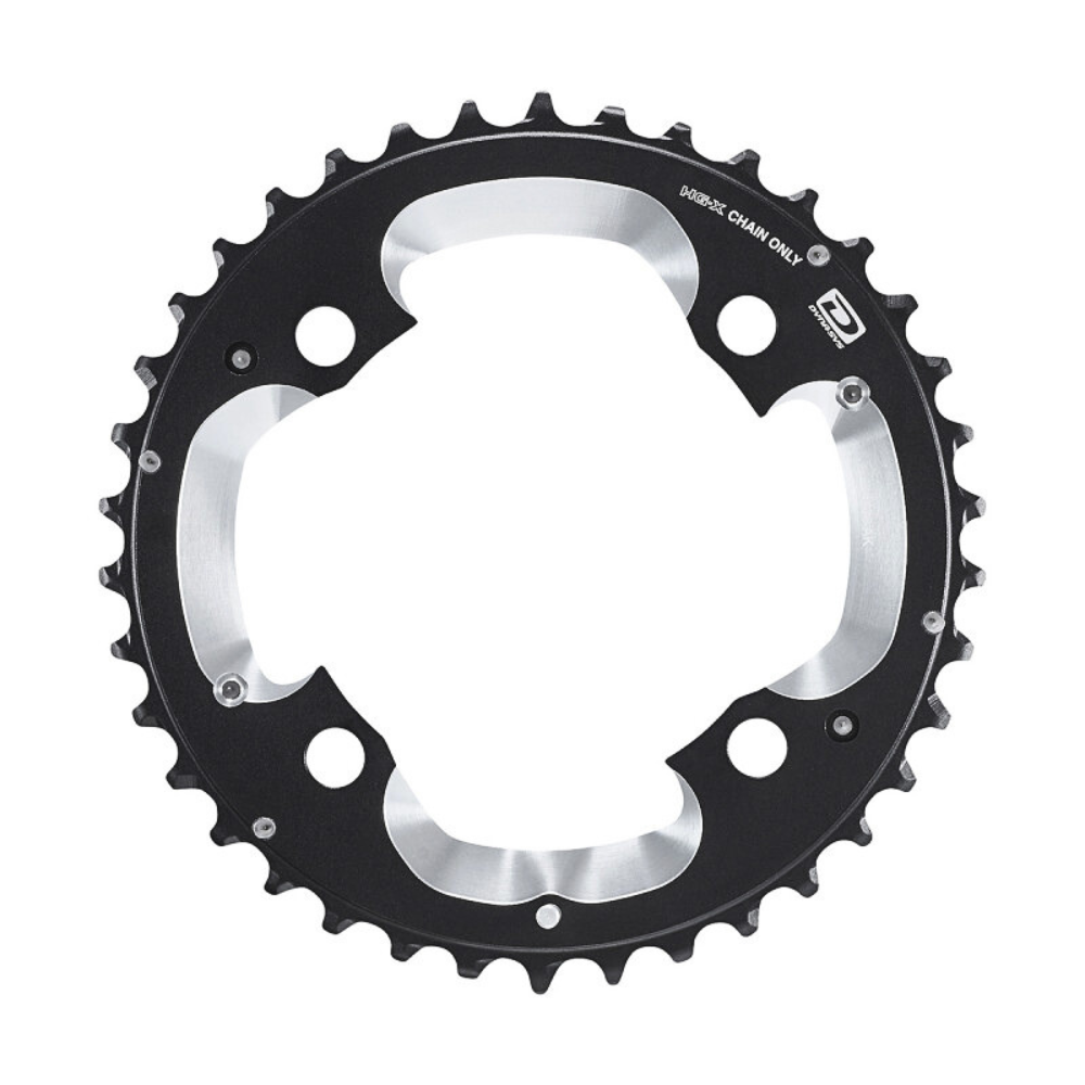 Coroa Shimano Deore Xt Fc-M785 Ak 38 Dentes Bcd 104 Mm - Aço | Preta E Prata