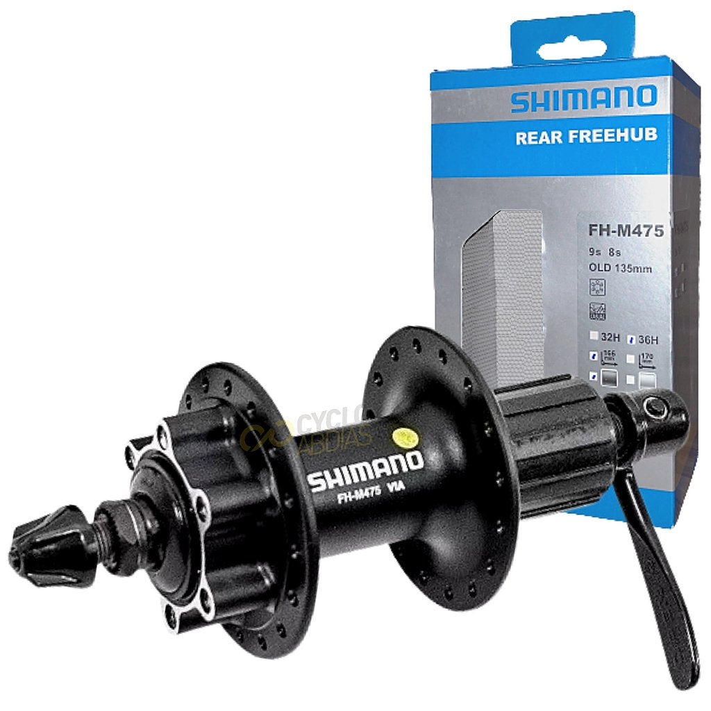 Cubo Traseiro Shimano Deore Fh-M475 De 36 Furos Para 8 9 E 10 Velocidades | Preto