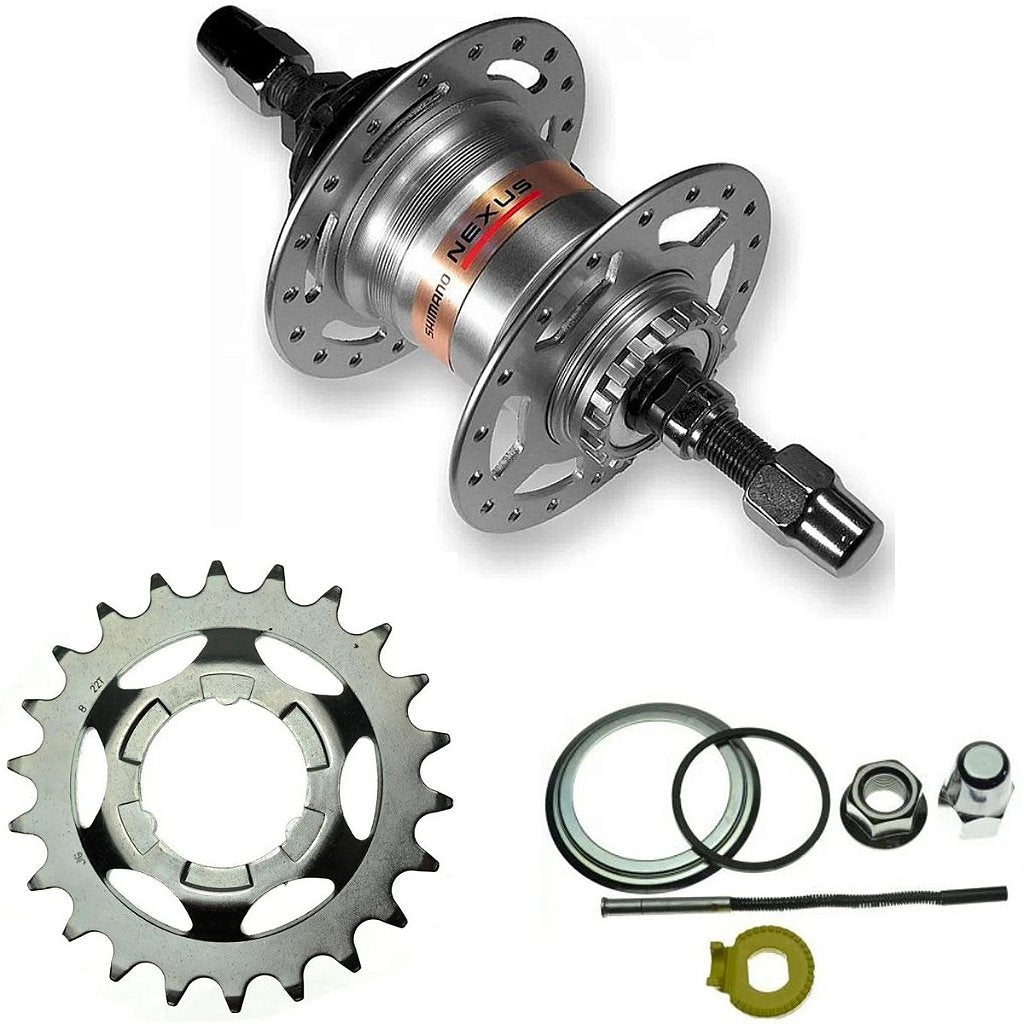 Cubo Traseiro Shimano Nexus Sg-3R40-Dx Roller/V-Brake 36F 3V + Acessorios E Compoinentes | Prata