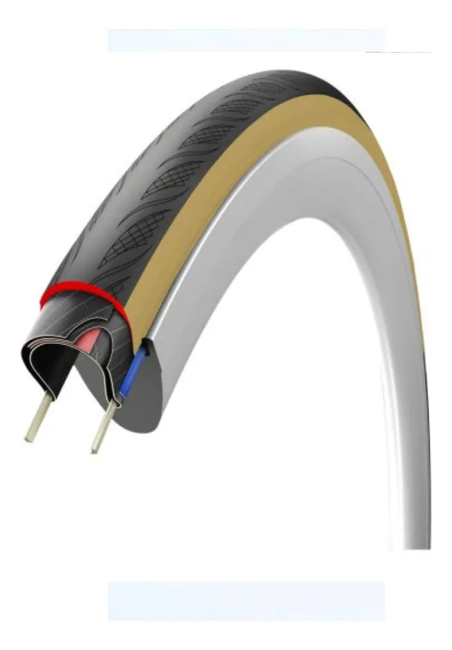 Pneu Road Vittoria Rubino V 700x32 Câmara/dobrável Prt/bege