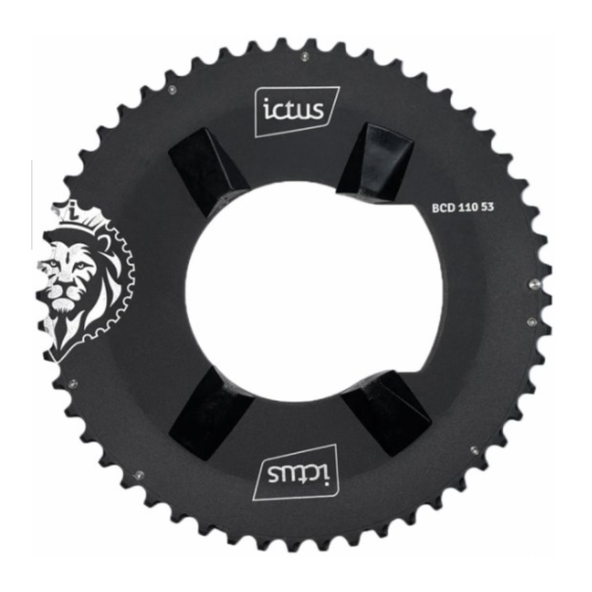 Coroa ICTUS Indexada BCD 110 Assimétrica – 53 Dentes (Ultegra R8000)
