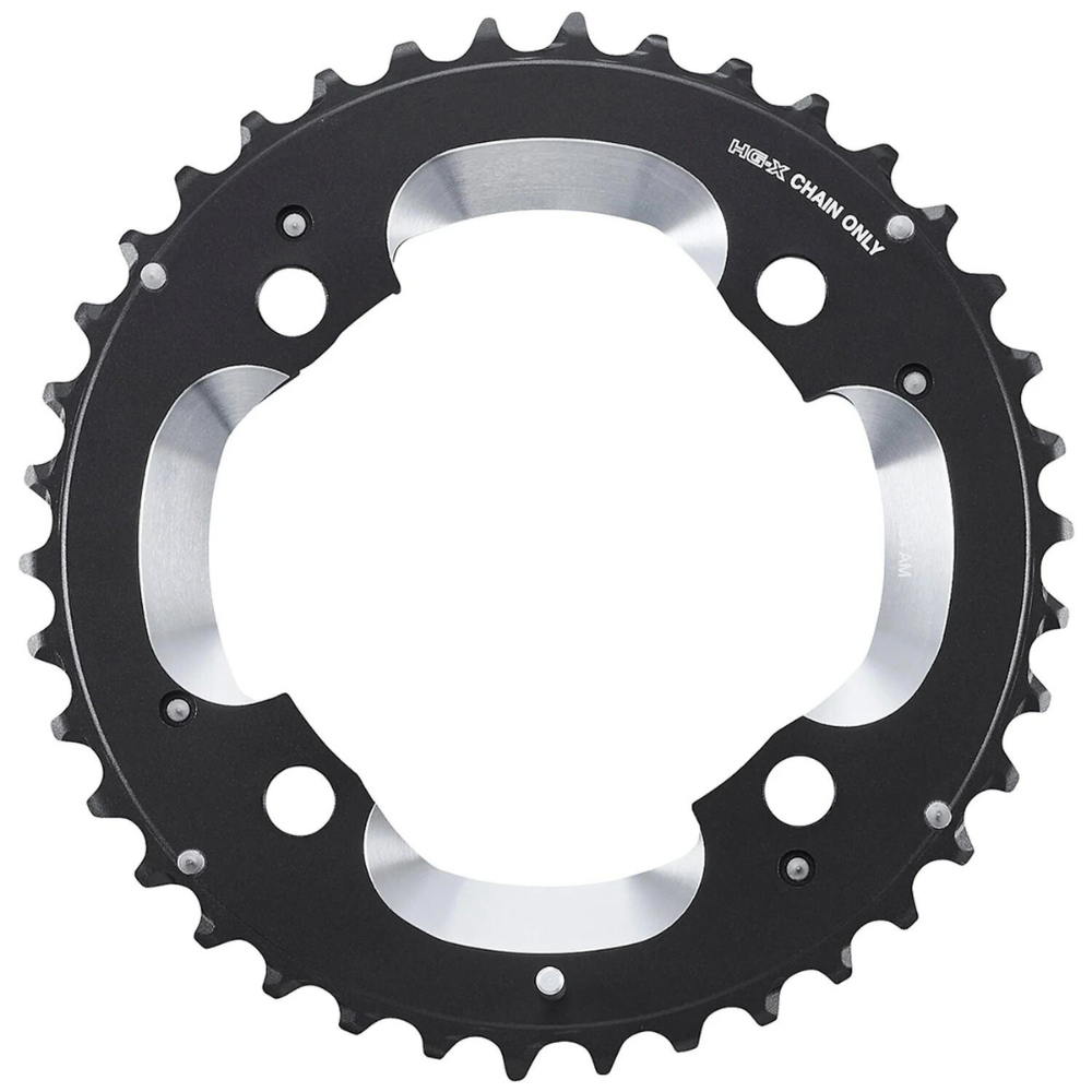 Coroa Shimano Deore Xt Fc-M785 Am 38 Dentes Bcd 104 Mm - Aço | Preta E Prata