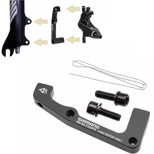 Adaptador Shimano SM-MA-F203P/S para freio a disco dianteiro 203mm