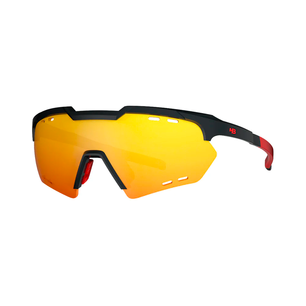 Óculos Hot Buttered Shield Compact Mountain Brilho Preto | Multi Vermelho