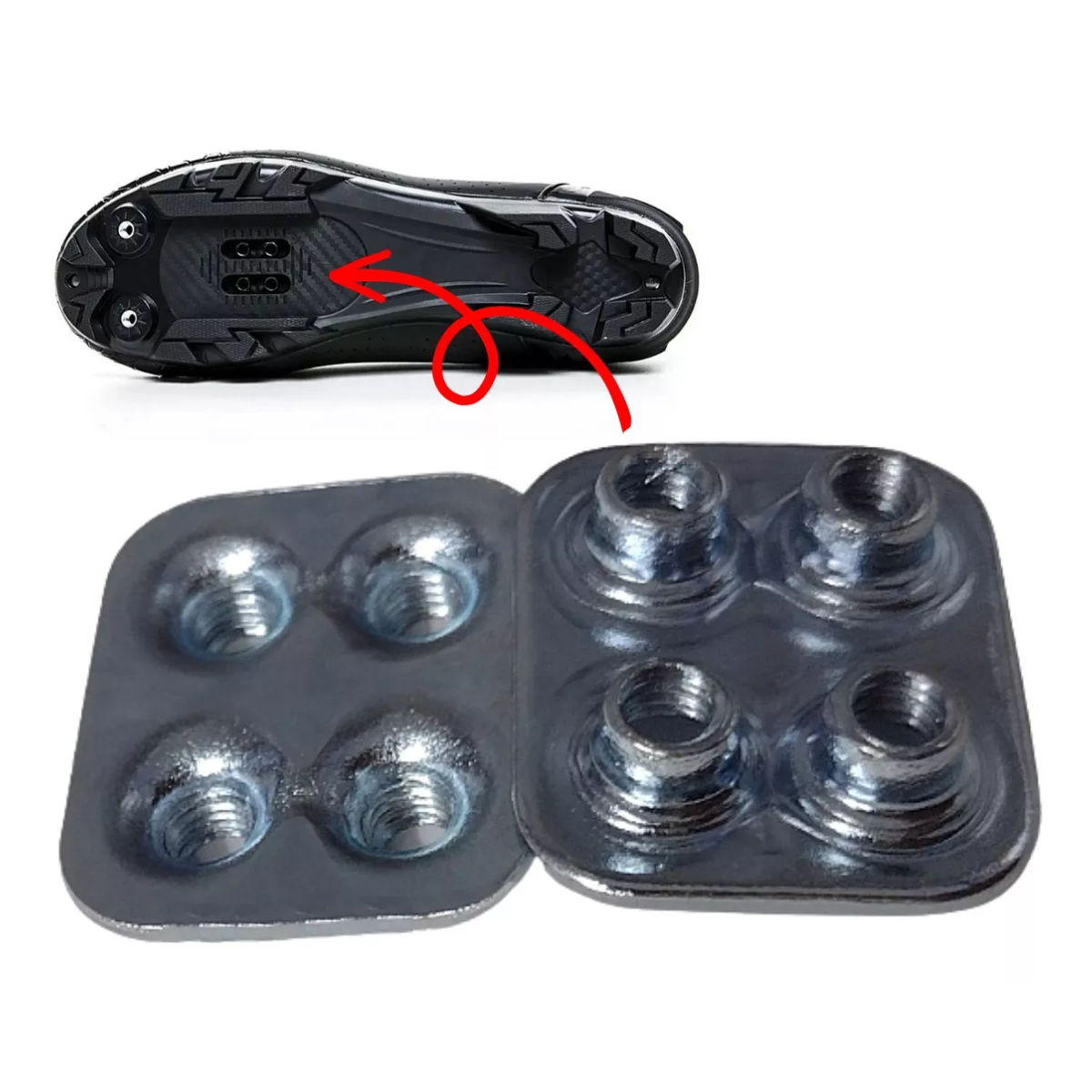 Par de chapas de porca para fixação de taquinho em sapatilha Speed