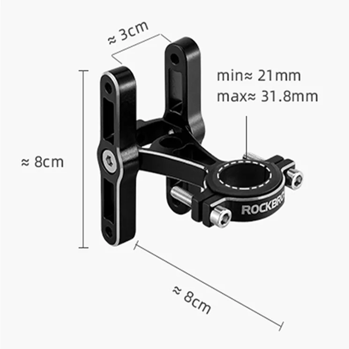 Suporte duplo de garrafas Rockbros em alumínio CNC para canote