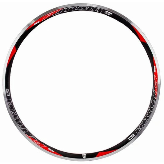 Aro 700 Vzan Futura 24 Furos Traseiro | Preto E Vermelho Fosco