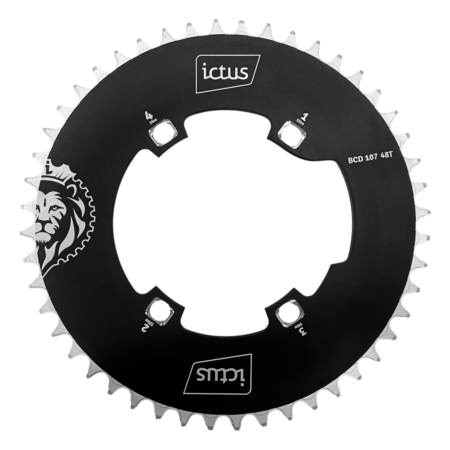 Coroa Aero Ictus BCD 107 assimétrico 4 Furos - Sram Force Single