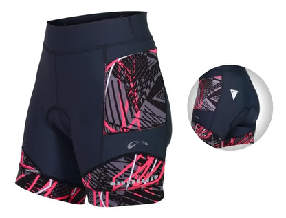 Shorts Feminino Sol Matrix Azul Rosa E Grafite - Tamanho P