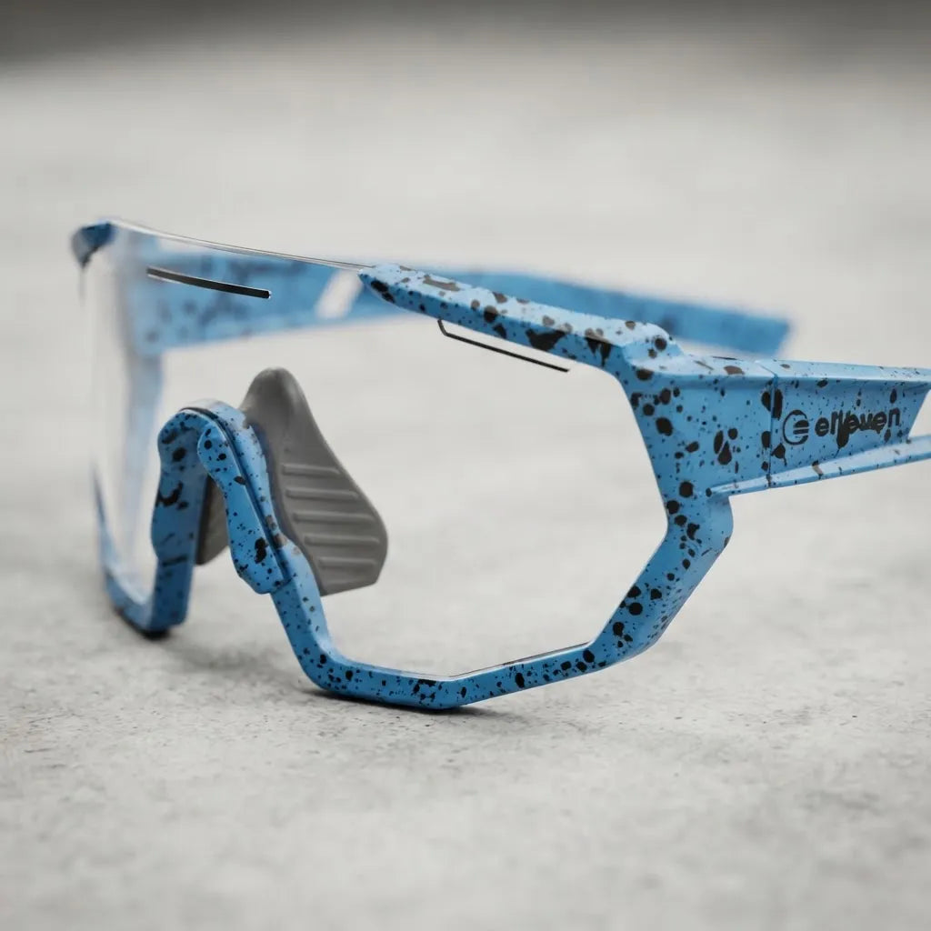 Oculos Ciclismo Kids Xq547 Lente Fotocromatica Azul