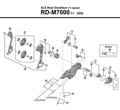Haste De Câmbio Slx Rd-m7000 11v - Interna Gs