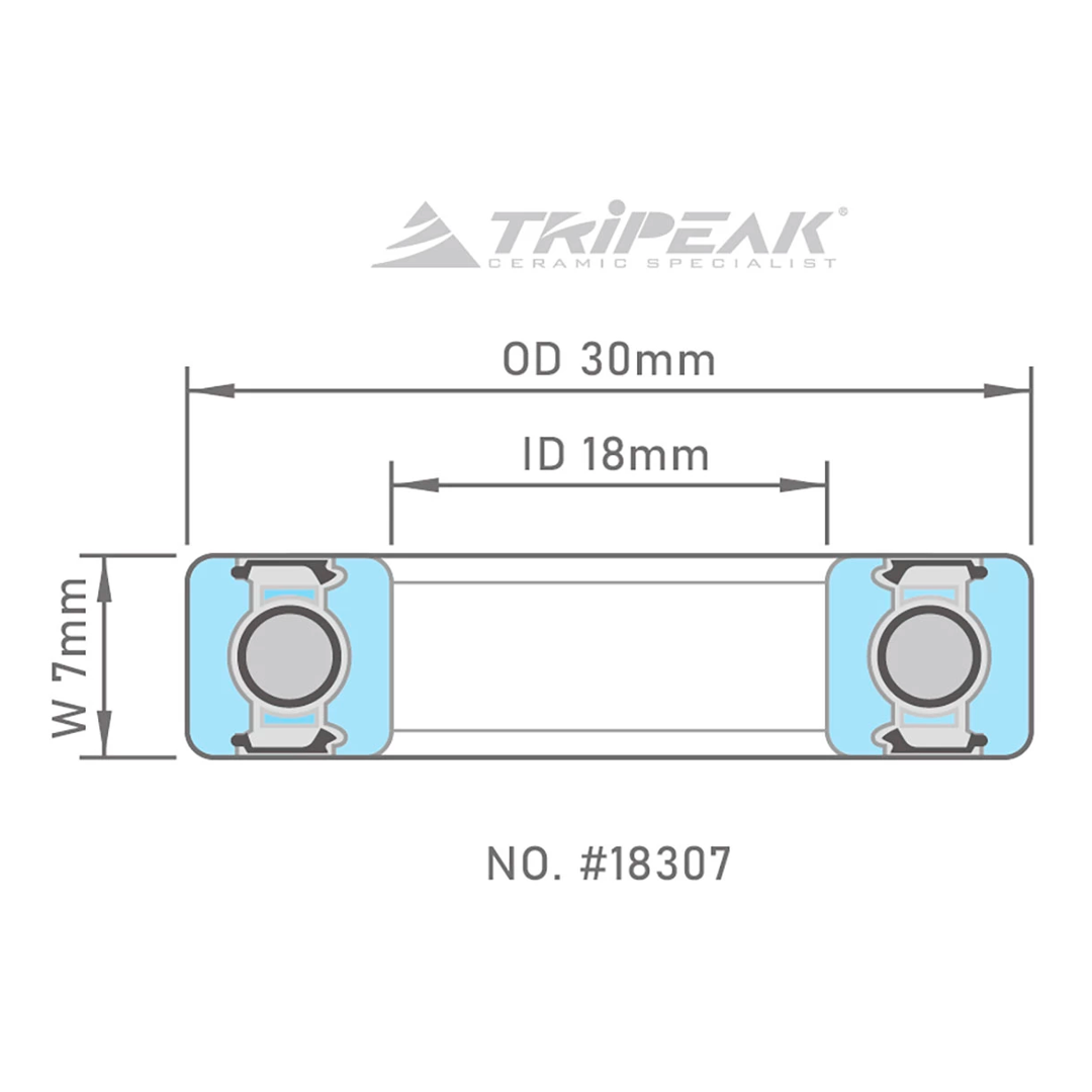 Rolamento de aço TRiPEAK 18307 LLB ABEC3 - 18x30x7