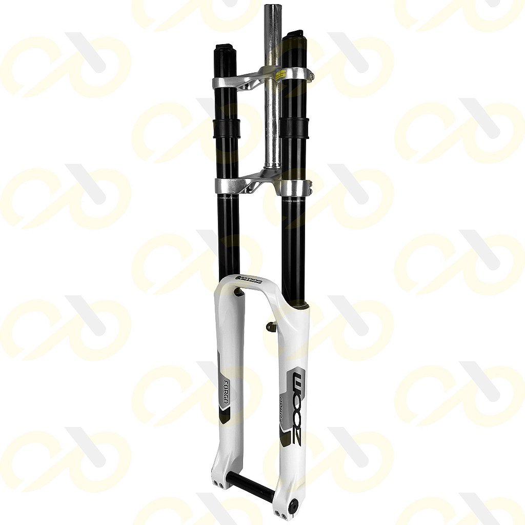 Suspensão Aro 26 Dh Zoom Forgo 180 Mm Over Aheadset | Branca